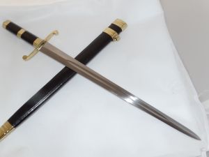 Cold Steel-88ND Naval Dirk, 1055 Carbon Steel Blade, With Leather Scabbard, With Solid Brass Cross Guard