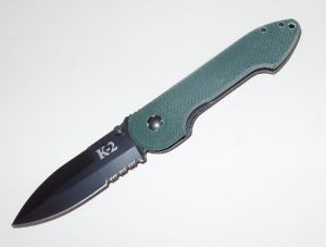 Kabar 6005 Tactical Folder, Spear Point, Green G10 Handle, ComboEdge