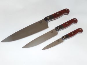 Benchmade-4501 Gold Class Prestigedges 3 Piece Kitchen Set, Micarta & Winewood Handles,440C Stainless Steel Blades