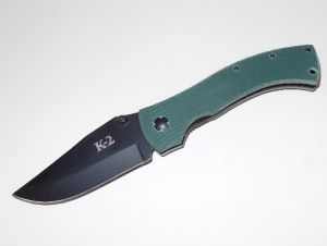 Ka-Bar Tactical Folder, Warthog Blade, Green G-10 Scales ,Plain Edge-6002
