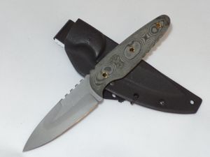 Tops Knives-UTE XL , Fixed Blade Knife, 4.25'' Plain Blade, Micarta Handles, Black Kydex Sheath, UTE-XL03HP