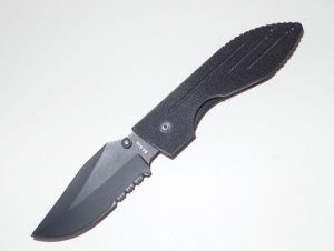 Ka-Bar Knives-02-3073 Warthog Generation III Folding Knife, 3.125'' Part Serrated Blade, Black G-10 Handles, W/ Pocket Clip