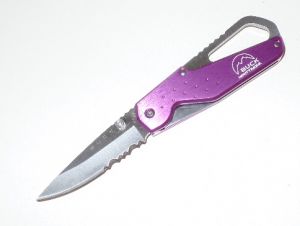Buck Knives-B752-PLX-0 Short Approach Folding Pocket Knife, 2-3/4'' Part Serrated Blade, Purple Aluminum Handles, Dis-continued, With Lanyard Hole