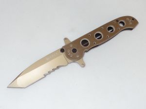 CRKT-M16-14DSFG Tactical Folding Knife, Desert Tan G-10 Handles, 3.875'' Blade With Veff Serrations, , AutoLAWKS Safety, With Pocket Clip