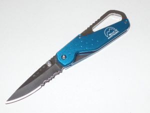 Buck Knives-B752-BLX-0 Short Approach Folding Pocket Knife, Blue Aluminum Handles, 2-3/4'' Part Serrated Blade, With Lanyard Hole, Dis-continued