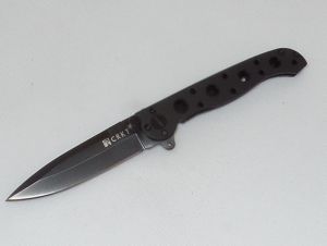 CRKT - M16-01K Tactical (EDC)  Folding Pocket Knife, By Carson, Flipper, 3.125'' Black Plain Blade, T6 Anodized Aluminum Handles, Discontinued, Rare