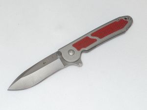 CRKT- M18-02R Folding Pocket Knife By Carson, 3.25'' Plain Blade, Aluminum Handles With  Red G-10 Inserts, Pocket Clip, Discontinued, Rare