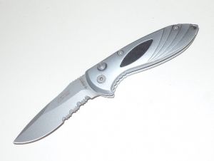 Boker Speed Lock 3000 , Automatic  Knife, 3-3/8 Part Serrated Blade, Checkered  Kraton Inserts-Model-057