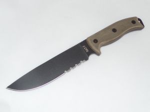Ontario- 8605 -RAT-7 Serrated Fixed Blade Knife ( 7.12" 1095 Carbon, Micarta Handle )