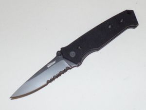Timberline Knives-1221 , Vallotton Signature  Series Medium Assisted Opening Knife, 2.5'' Part Serrated Blade, G-10 Handles, W/ Pocket Clip
