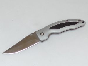 Junglee Knives- K02003  Shenzi Folding Pocket Knife, 3.5'' Plain Blade, Rubber Kraton  Inserts, With Pocket Clip