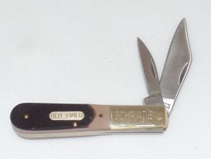 Schrade Knives-280OT Old Timer Barlow Pocket Knife, 2.3'' Plain Blade, Nickel Silver Bolsters, Delrin Handles, Vinatge Gentleman,s Knife