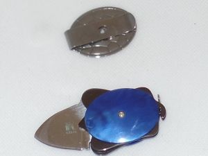 CRKT- 5900B Turtle, Pendant Folding Knife, Money Clip, Blue Ultramarine CPL Scales, Discontinued, Rare