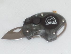 Buck Knives-B758-SMK  Metro  Keychain Pocket Knife, 1-1/4'' Plain Blade, With Lanyard Hole, LED Light, Smoke Nylon Handles, Rare, Discontinued