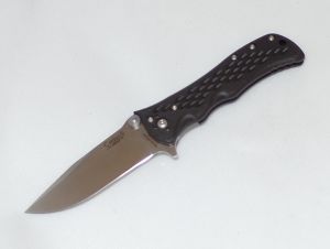 Camillus Knives-C2334C Heat Assisted Opening Pocket Knife, Liner Lock, 3.65'' Plain Satin Blade, With Reversible Pocket Clip, Black Zytel Handles- Discontinued