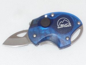 Buck Knives-B758-BL Metro Folding  Keychain Pocket Knife, 1-1/4'' Plain Blade, Nylon Translucent Handles, 5MM (LED) Light- Discontinued, Rare