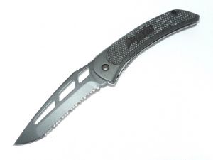 OUTDOOR EDGE- IM-10BS -Black Serrated Impulse Folding Pocket Knife ( 3 3/4" Stainless Steel)