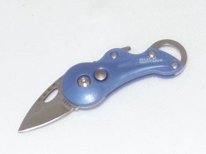 Buck Knives-0756BLS-B1 Transport Folding Keychain Knife, 1-1/4'' Plain Blade, Ble Nylon Handles, Lanyard Hole, Discontinued, Rare