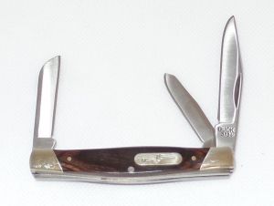 Buck Knives-0373BRSWM-B Trio, Stockman  , Multiblade  Folding Knife , 2-3/4'' Sheepsfoot Blade,  Nickel Silver Bolsters, With Woodgrain Handles, Discontinued