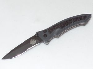 Blackhawk/M.O.D - STF 685, Small Fighter  Tactical Folding Knife, 2.9'' Part Serrated Blade, Zytel Handles, W/Pocket Clip, Rare, Discontinued