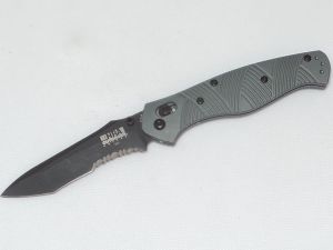 Benchmade Knives-12800S , NRA Gaucho Osborne Folding Knife, Axis Lock, 3.4'' Part Serrated Blade, T6 Aluminum Handles,W/ Pocket Clip, Rare, Discontinued