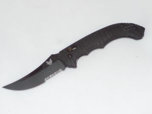 Benchmade Knives-860SBK, Bedlam Tactical Folding Knife, Axis Lock, 3.95'' Black Part Serrated Blade, G-10 Handles, W/ Pocket Clip