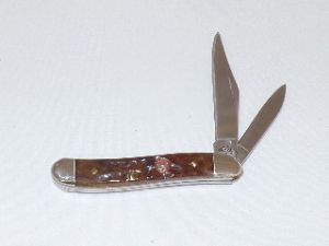 CASE- 06505 -Stockman New Black Folding Pocket Knife with Leather Pouch ( 1.5" Stainless Steel Blade )