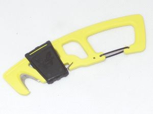 Benchmade Knives-9CB-YEL , Yellow Strap Cutter With Rescue Hook/ With Carabiner, Polymer Handles