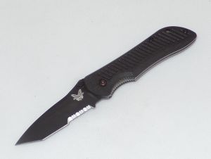 Benchmade Knives-906SBKD2 , Mini Nitrous Stryker  Tactical Folding Knife,3'' Part Serrated Blade, Textured G-10 Scales,W/Pocket Clip, Discontinued