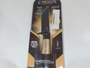 Camillus Knives-B0037EX0L2 , Carbonitride Titanium Fixed Blade Knife, Bamboo Handles, W/ Nylon Sheath, 5'' Plain Blade,