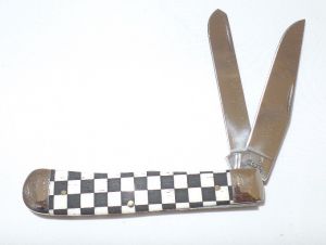 CASE- 08660 - Trapper Checker Folding Pocket Knife ( 2 1/4" Stainless Steel Blade ) 08660