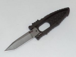 Schrade Knives-SCHSAT, Viper Side Opening Assisted Pocket Knife, 3.2'' Plain Blade, Black Aluminum Handles