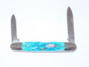 CASE- 05080 -EISENHOWER Carib Blue Folding Pocket Knife ( 2.5" Stainless Steel Blade )