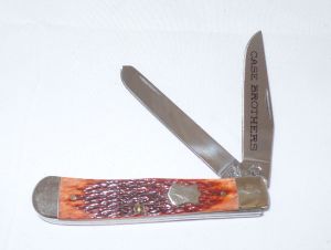CASE- 05294 -Trapper Chestnut Folding Pocket Knife wih Leather Pouch (2.6" Stainless Steel Blade)