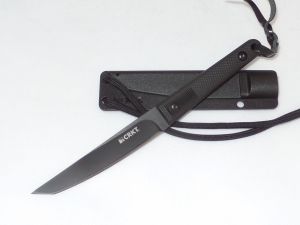 CRKT Knives-2356 ,  Sweet K.I.S.S By Ed Halligan  Neck Knife, 4.03'' Tanto Plain Blade, W/ Sheath , Glass Filled Nylon Handles