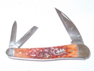 Case Knives-01099  Coca Cola Series Seahorse Whittler Folding Pocket Knife, 2'' Plain Blade, Chestnut Jigged Bone Handles, Rare, Discontinued, In Tin Gift Box