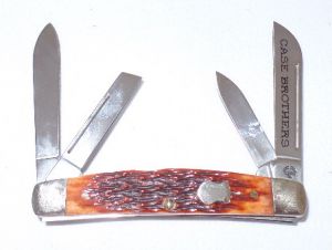 CASE- 05251 -Congress Chestnut Folding Pocket Knife with Leather Pouch ( 2.5" Stainless Steel blade)