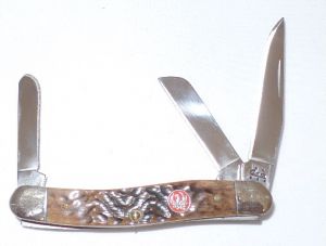 CASE- 06504 -Stockman New Black Folding Pocket Knife with Leather Pouch ( 1.5" Stainless Steel Blade )