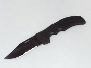 Cold Steel Knives- 27TLCCH , Recon 1  Clip Point Tactical  Lockback  Folder , 4'' Black Serrated Blade, G-10 Handles, W/ Pocket Clip