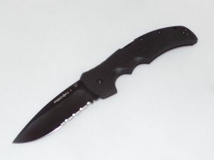 Cold Steel Knives-27TLCSH , Recon  1 Spear Point Folding Pocket Knife , Black G-10 Handles , 4'' CTX-XHP Part Serrated Blade, W/ Pocket Clip