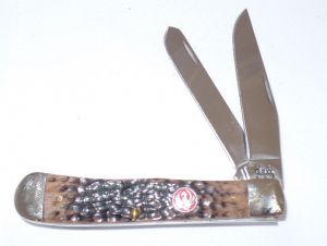 CASE- 06503 -Trapper New Black Folding Pocket Knife with Leather Pouch ( 2.5" Stainless Steel Blade )