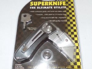 Super Knife- SU- 902 , Black Foldoing Razor Utility Knife, Aluminum Handles, SU-902