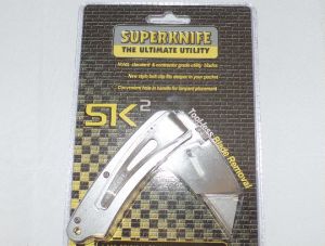 Super Knife - SU 501, - SK2 Silver Aluminum Handles,Utility Folding Knife, Razor Cutting Tool