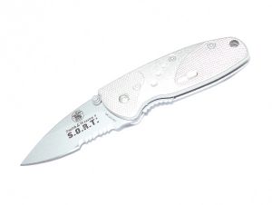 Smith & Wesson -SWSORTMS , S.O.R.T , Medium  Assisted Opening Knife, 2'' Part Serrated Blade, Aluminum Handles, Discontinued