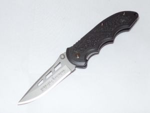 Scharde Knives-SCHA , Extreme Tactical Assisted Opening Knife, 3.5'' Plain Blade,Black Aircraft Aluminum Handles , Discontinued
