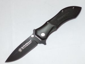 Smith & Wesson-CK2B Homeland Security Pocket Knife, Black Plain Blade, Drop Point Edge-CK2B