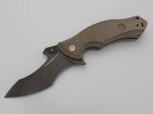 Viper Knives- V5914CA , Maga  Folding Tactical Knife , Canvas Micarta Handles ,  3.74'' Plain Black blade , W/ Pocket Clip