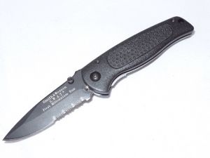 Smith & Wesson-SW3001B ,  Baby S.W.A.T  Tactical M/A Folding Knife, 2.63'' Black Part Serrated Blade, Black Aluminum Handles, Discontinued
