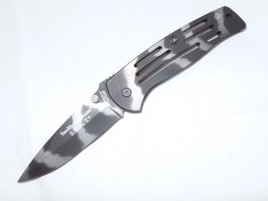 Smith & Wesson- SW3400C , Swat Urban Camo Folding Pocket Knife, 3.25'' Plain Blade, Stainless Steel Handles, W/ Pocket Clip, Rare, Discontinued