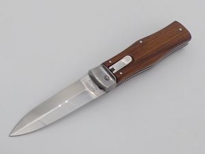 Mikov Knives - NUZ 241-ND-1/KP , Predator  Leverlock Automatic Folding Knife, Cocobolo Handles , 3.75'' Dagger Blade , W/ Learther Sheath